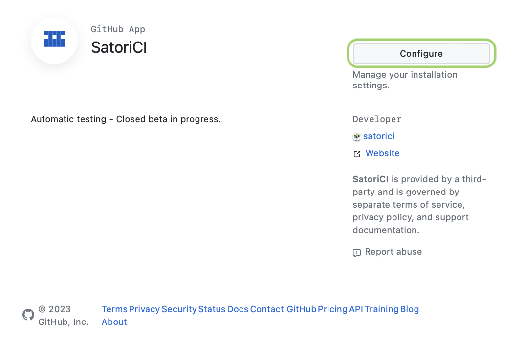 Satori CI Github Install