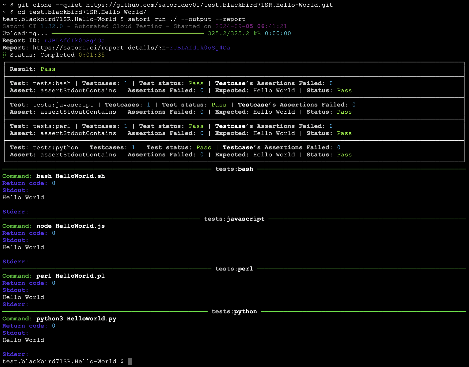 Run Satori remotely uploading from your code from localhost