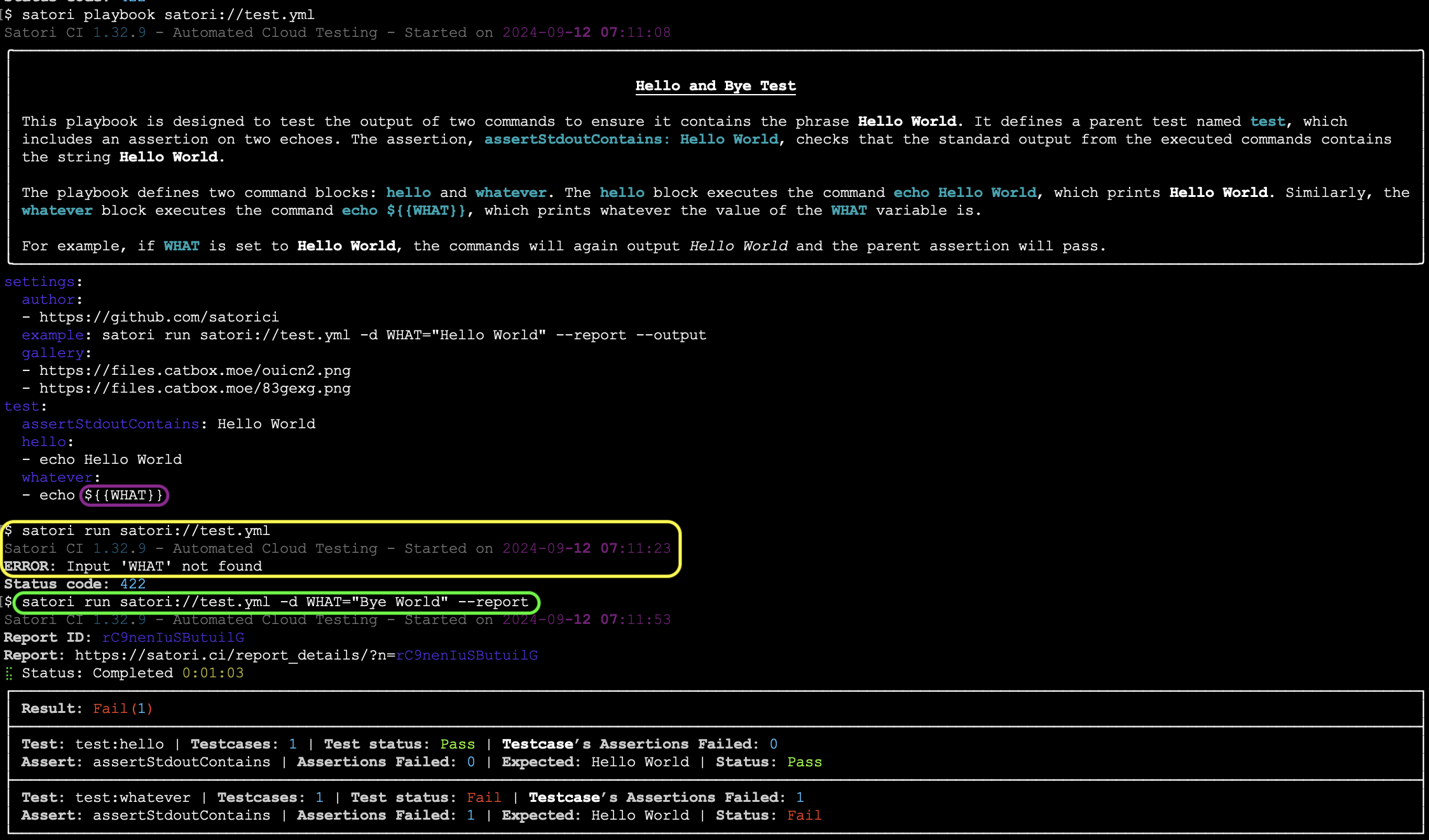 Parametrized inputs