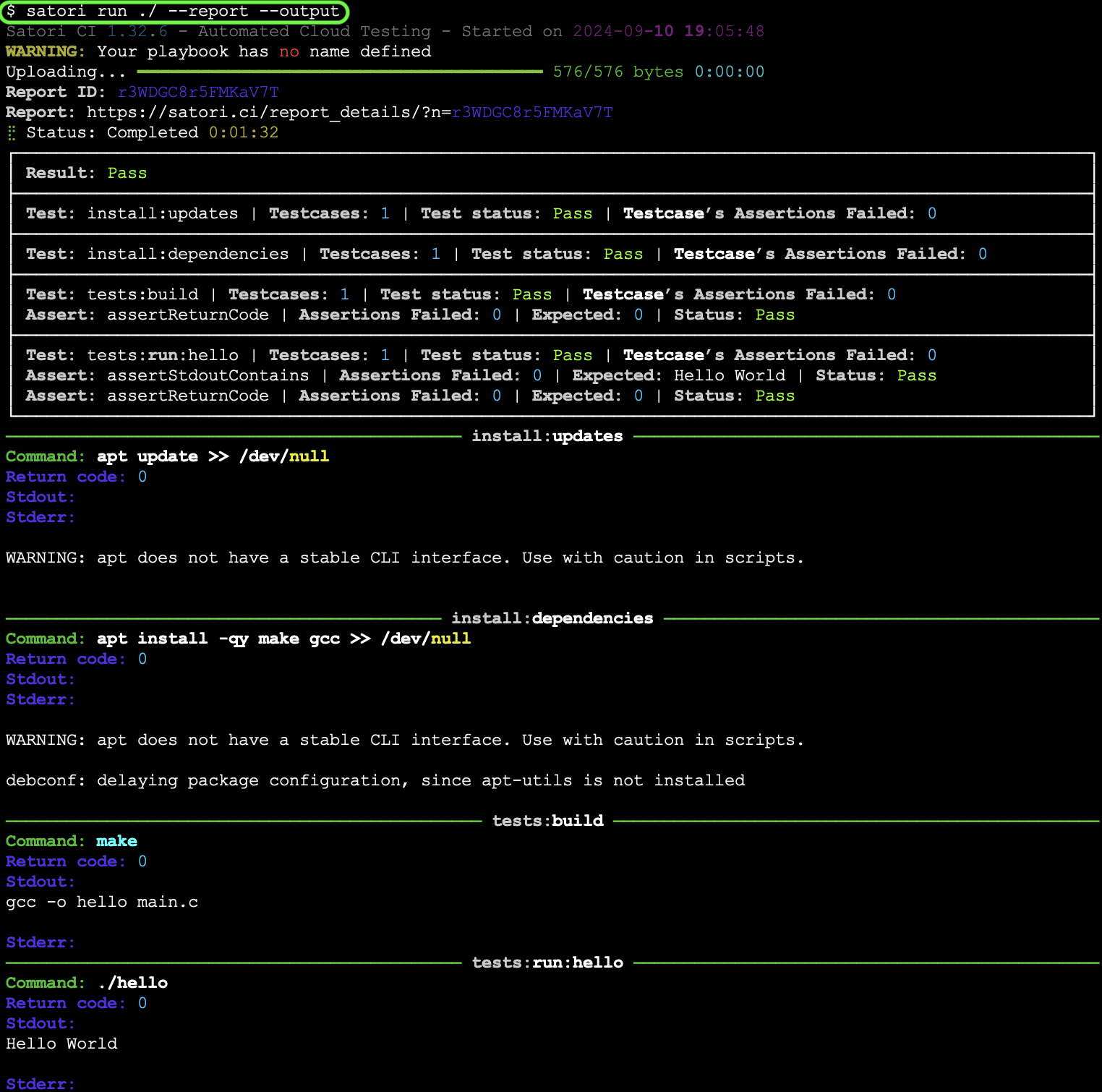 Run with the files in the Local Directory