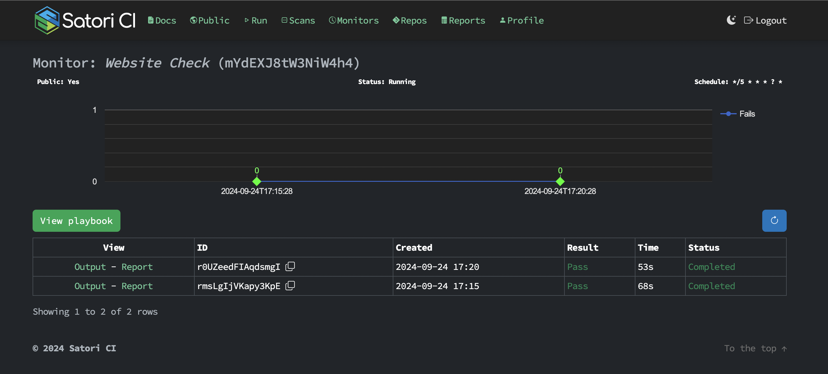 Web Interface Monitor Reports